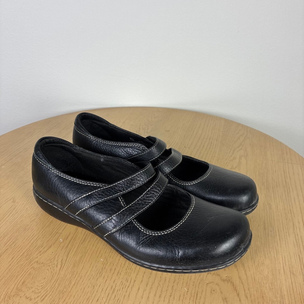 Clarks Bendables Leather Mary Jane Flats Women's 9.5 Comfort Walking Neutral